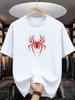 New Summer Casual Sports Simple Spider Printed Roundneck Cotton Shortsleeve Top For Adults Tshirt