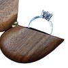 Heart-shaped Ring Box Compact Size Portable Retro Style Wooden Proposal Wedding Ring Holder Jewelry Organizer