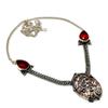 Silver Leaf Jasper Garnet Gemstone 925 Silver Plated Jewelry Necklace 18"