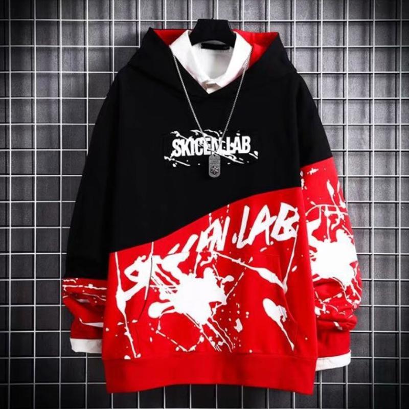 Мужская мода с длинным рукавом в стиле хип-хоп, пуловер с капюшоном, свободный топ, толстовки для пар