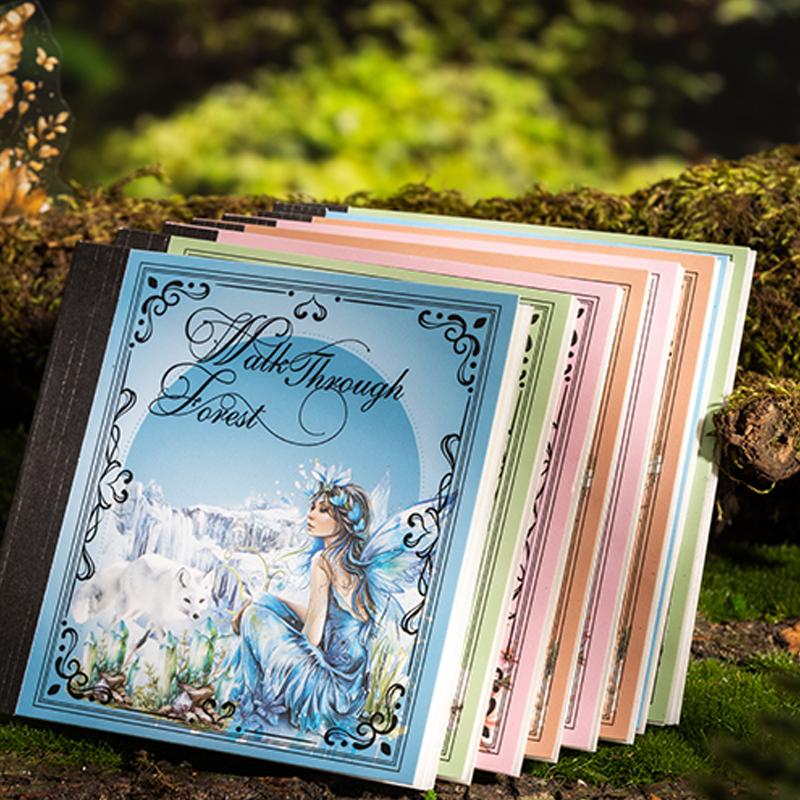 Книга наклеек на тему лесных эльфов 20 листов/пакет для скрапбукинга, DIY, коллажного материала, фонового украшения, журнальных принадлежностей