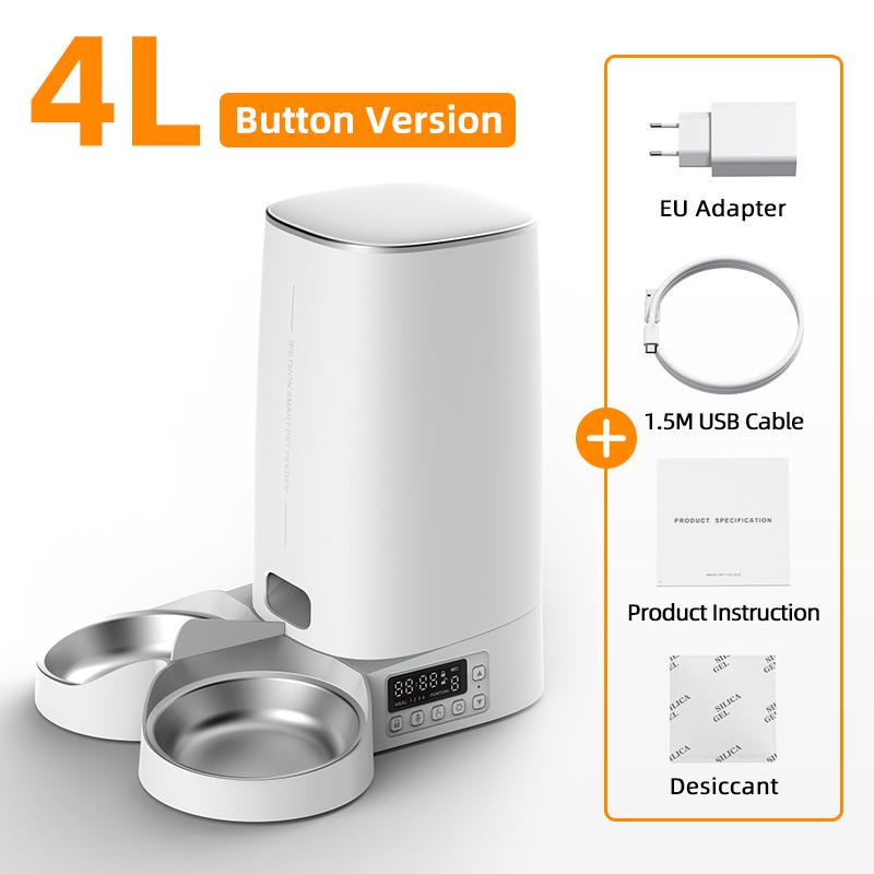 New Automatic Pet Feeder, Single or Double Bowl, Smart Cat and Dog Food Dispenser