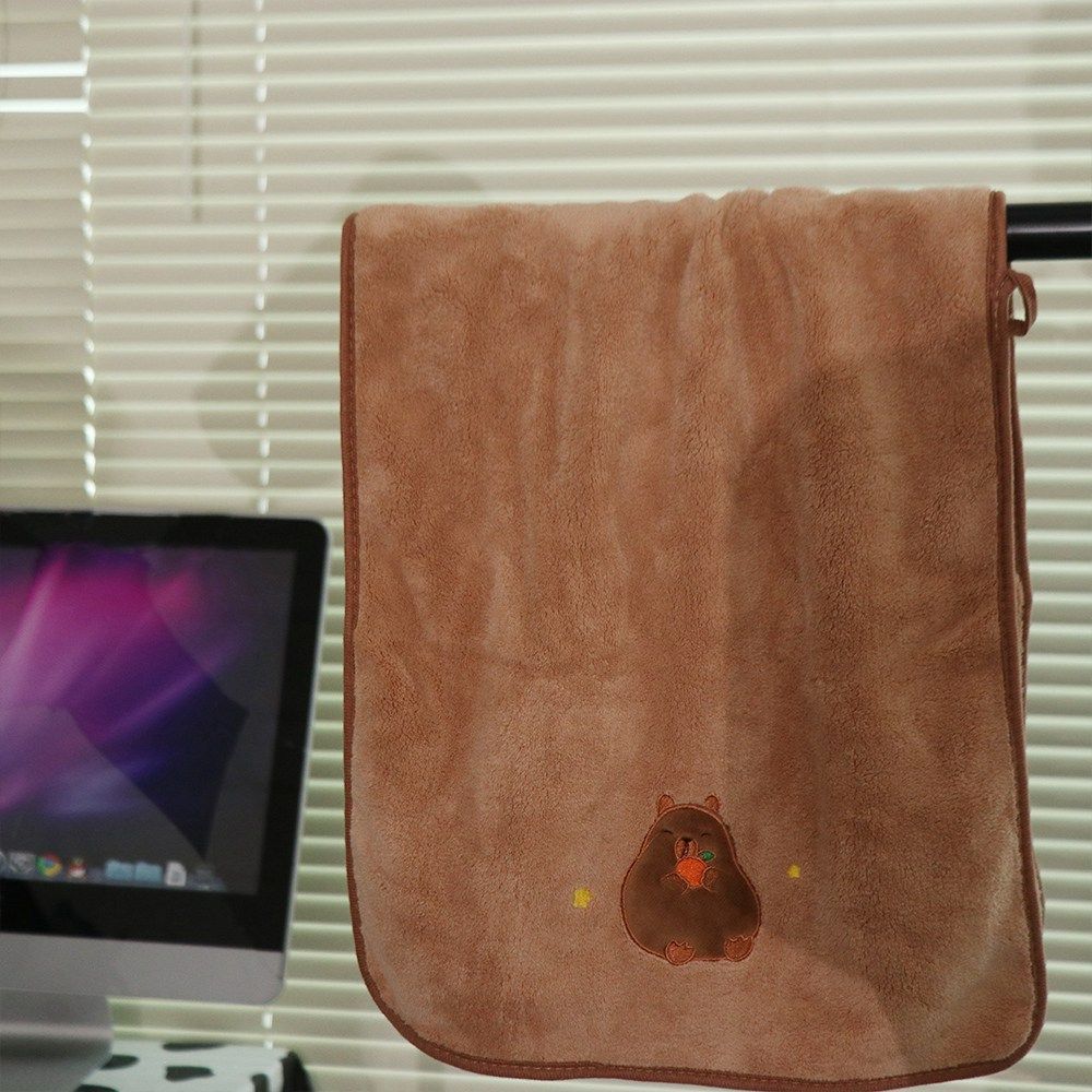 Soft Capybara Pattern Cartoon Towel Super Absorbent Coral Velvet Bath Towel Cartoon Thicker Face Towel Bathroom