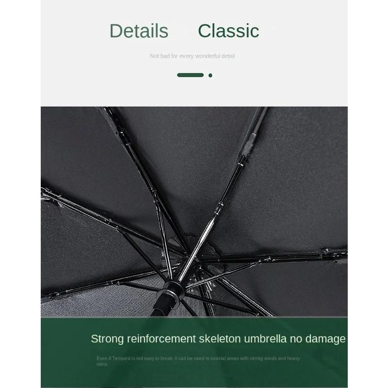UV Automatic Black Rubber Sunshade, Dual-purpose Sun and Rain Protection, UV Resistant Folding Sunshade