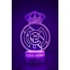 Lampe de Chevet 3D LED Real Madrid Football, Veilleuse changement de couleurs, Lampe Tactile Bureau et Chambre, idée cadeau