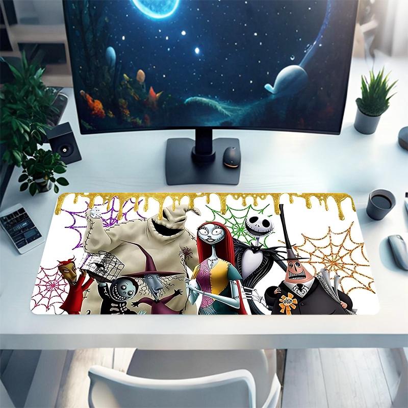 1Pc Nightmare Before Christmas Gaming Mouse Pad Keyboard Desk Mat Non-slip Rubber Lock Edge Waterproof Computer Mousepad for Office Home Decor S1779