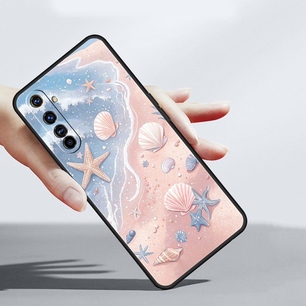 Чехол с узором «Морские ракушки и водоросли» для Realme C67 C63 C55 C53 C35 C25 C21 GT 3 5 6 10 11 12 13 Pro Мягкий TPU чехол для телефона
