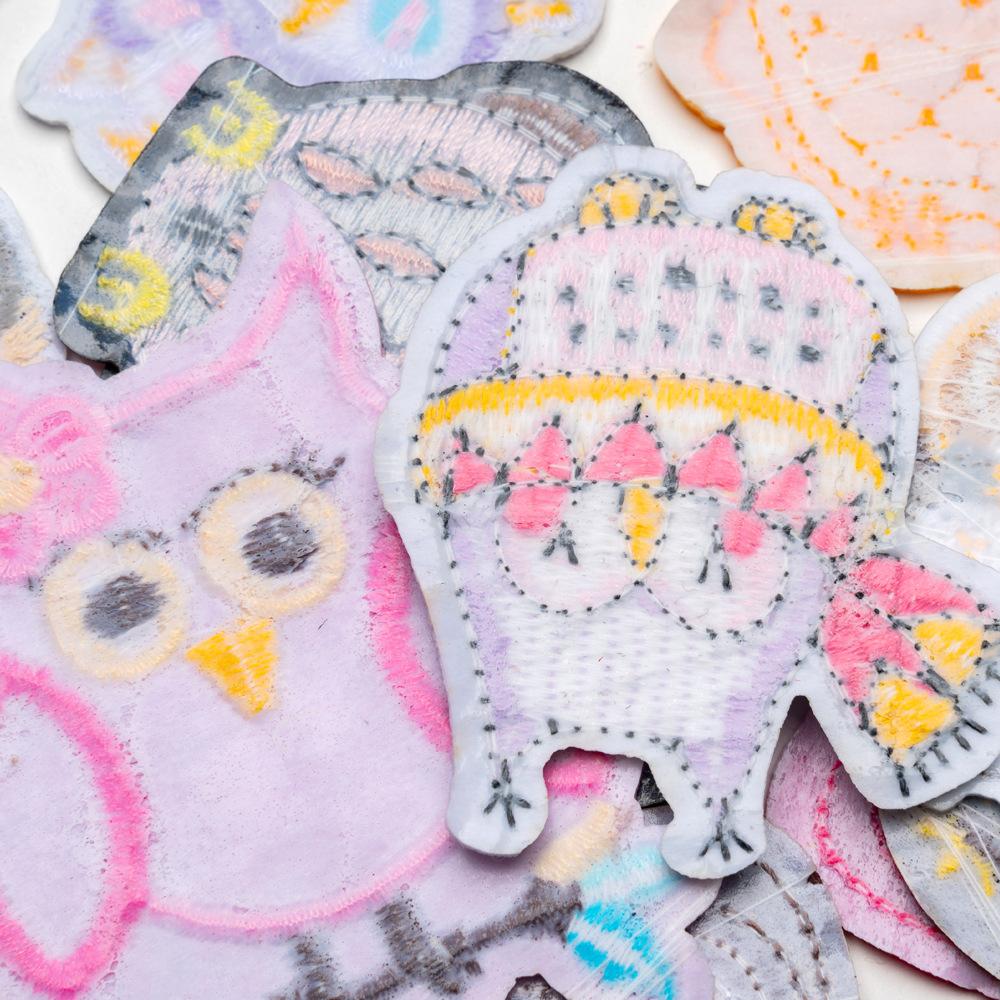 Computer Embroidery Cartoon Owl Cloth Sticker Set Embroidery Cloth Sticker Patch Sticker Diy Clothing Sticker Factory Straight Hair