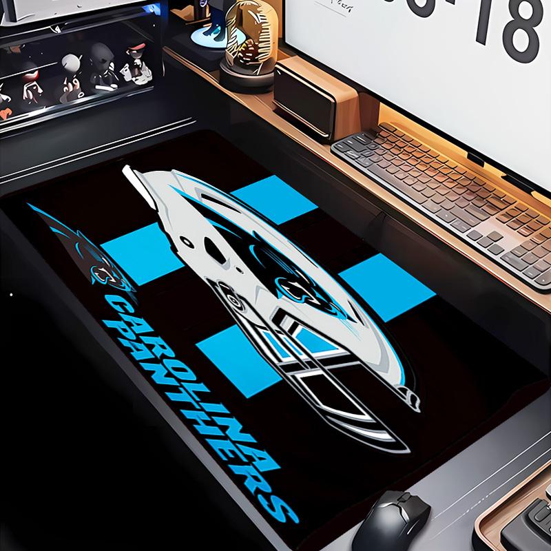 Carolina Panthers Theme Premium Non-slip Mouse Pad with Stitched Edges,Durable Rubber Material,for Desktop & Gaming Great Gifts