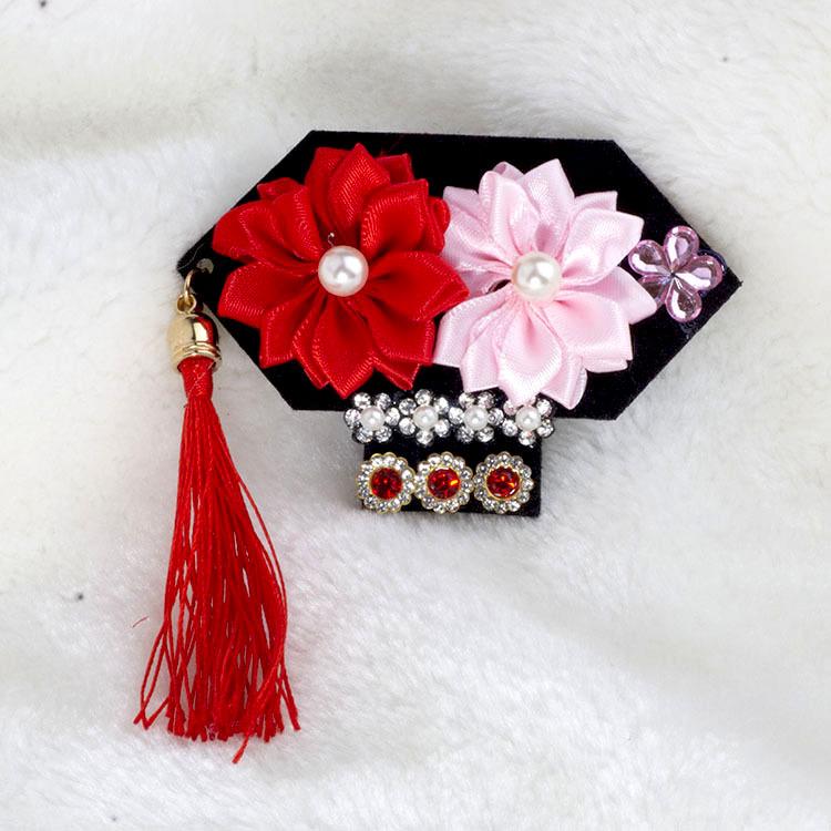 Handmade Plaid Frog Hair Clip for Pets - Suitable for Dogs like Yorkshire, Maltese, Shih Tzu