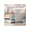 Lit junior - MUVOE - 90x200 cm - Bois massif - Avec tiroirs - Blanc