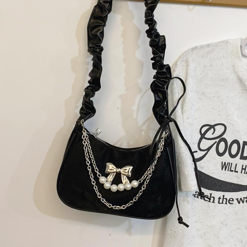 Модная универсальная высококачественная легкая роскошная сумка-мессенджер Cloud Underarm Bag Summer Niche Design с цепочкой и бусинами