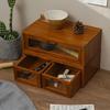 Single/Double Drawer1pc Solid Wood Retro Desktop Storage Box,Cosmetics&Office supplies&Jewelry Desk Storage Rack Suitable For Weddings, Mother's Day.