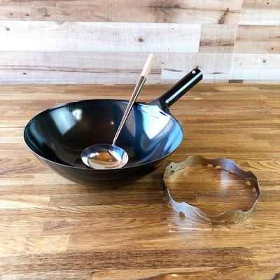 Набор чугунных котелков Железный котел Легкий набор чугунных котелков для вок 30 см, подставка, 3 предмета