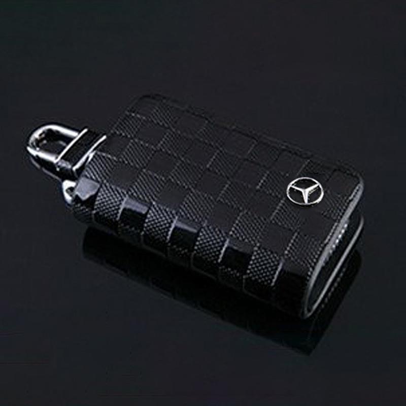 CRS1 Leather Car Key Case Full Cover Shell Zipper Bag For Mercedes Benz AMG A B C E GL S GLA GLK CLS Class W204 W205 W212 W463 W176