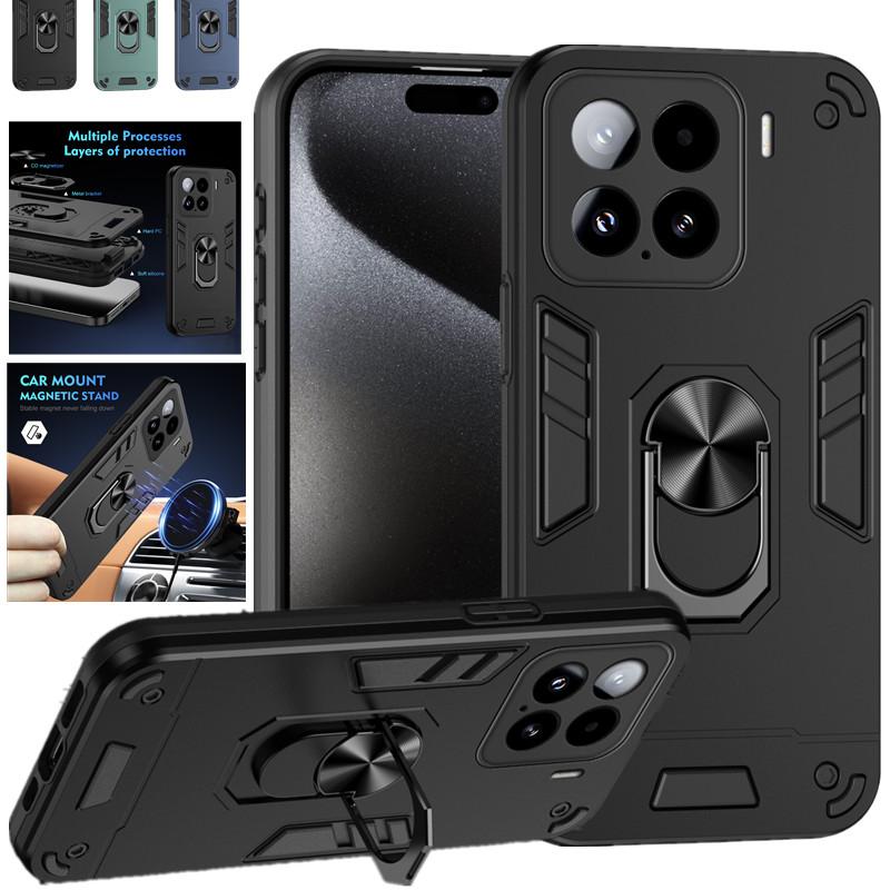 Чехол военного класса для Xiaomi 17T 15T Pro Mi 15 5G Защитная крышка Ударопрочный Держатель-кольцо Подставка Fundas Coque