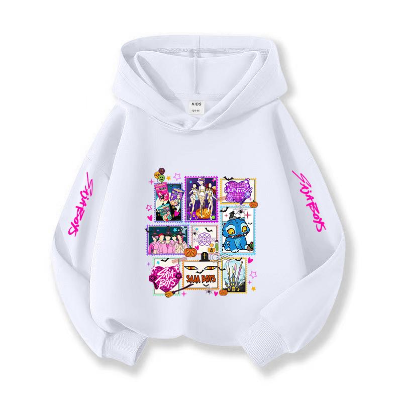 Kpop Korean Style Christmas Holiday Casual Children's Hooded Sportswear Halloween Witch Hunting Fan Fashion Girl Top