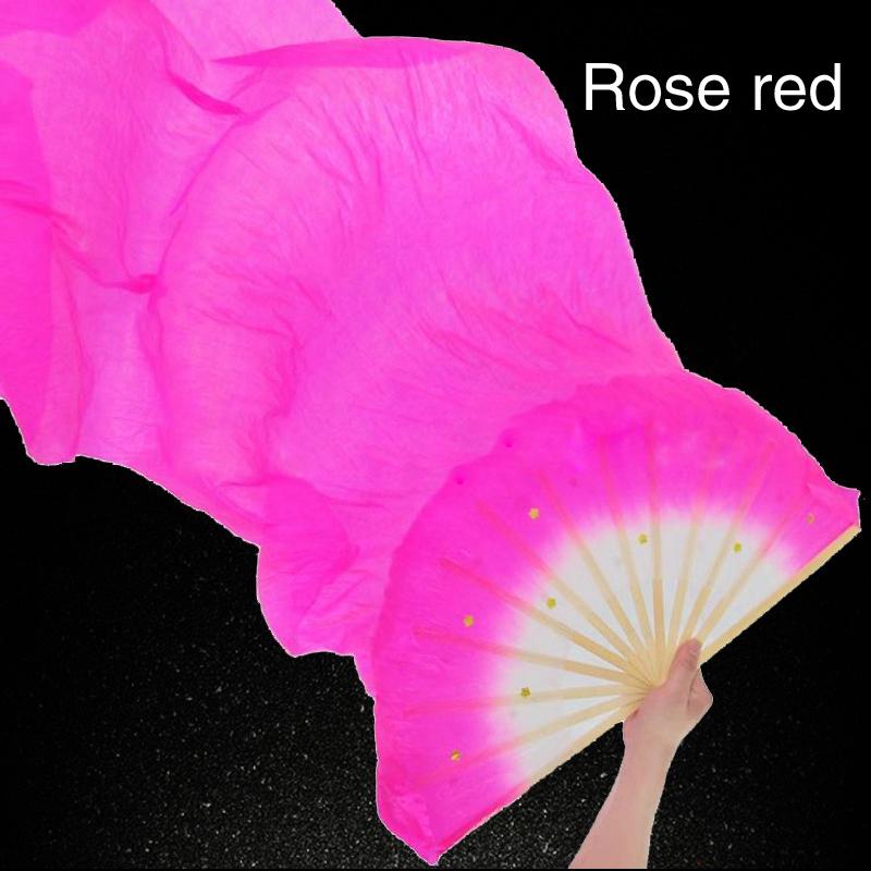 1.5M Creative Dance Silk Veils Fan Performance Props Synthetic Fiber Bamboo Folding Fans Colorful