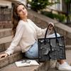 Cracked Print Tote Bag Stylish Large Capacity Shoulder Bag for Daily Commute Shopping