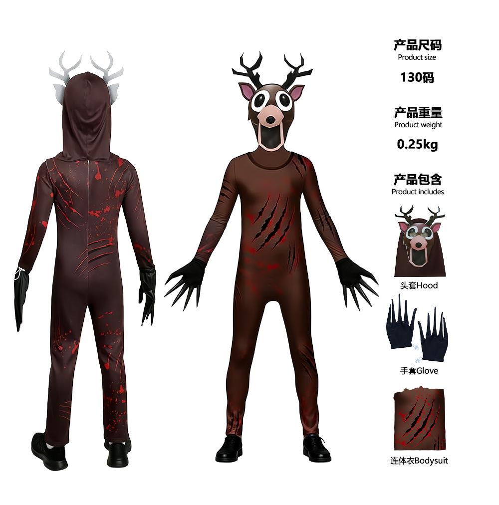 Kids 99 Night Forest Deer Costume Boy Adult Fawn Bambi 99 Night Deer Monster Horror Game Set