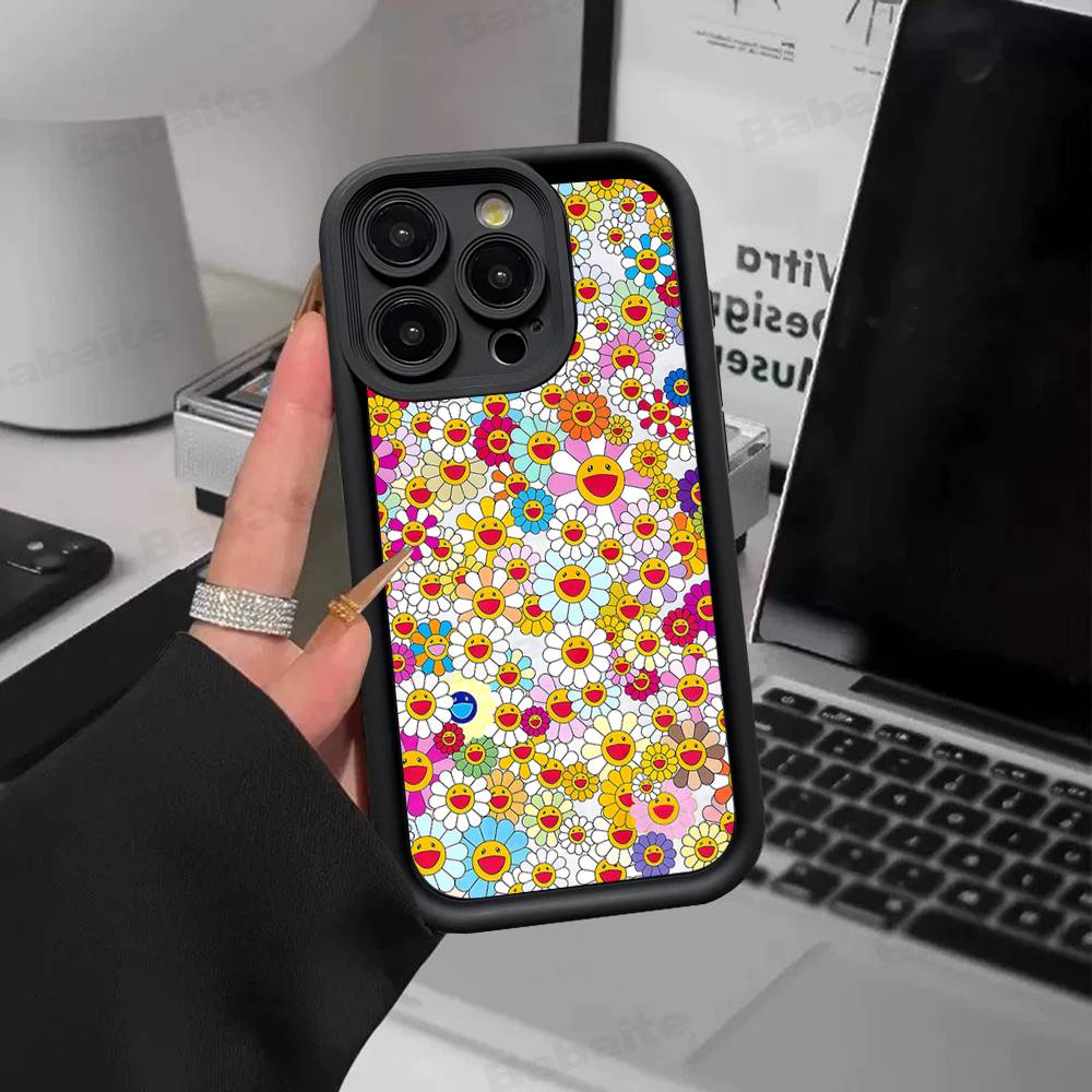 Чехол для телефона T-Takashi M-Murakami Для IPhone 17 16 15 14 13 12 11 Pro Max Защита от падений Мягкий чехол