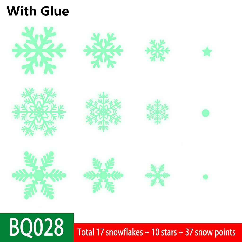 Рождественские светящиеся в темноте наклейки на стену со снежинками Рождественские наклейки со снежинками