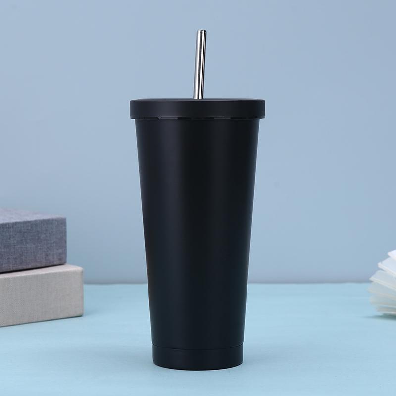 Вакуумный стакан с трубочкой и ручкой – Стакан из нержавеющей стали с двойной изоляцией и крышкой, Портативная дорожная кружка для активного отдыха