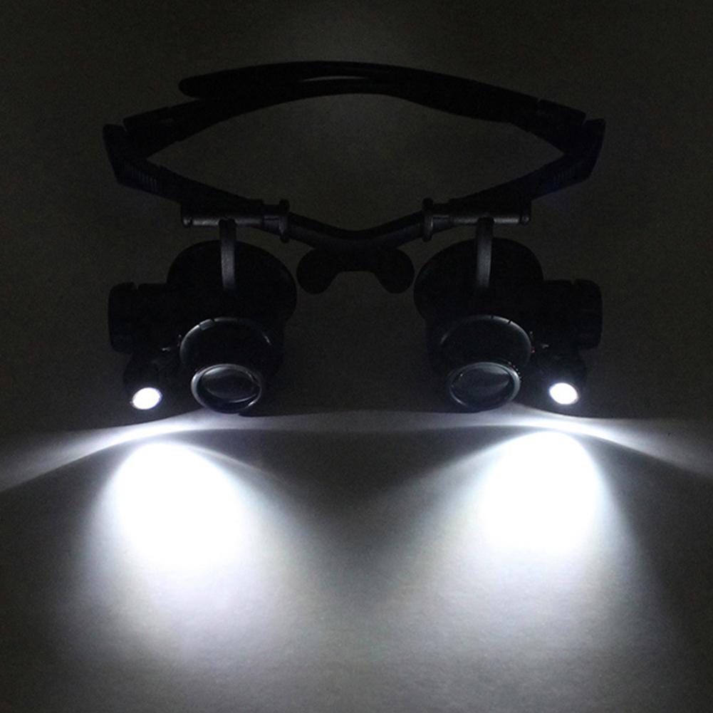 Увеличительные очки с LED-подсветкой 10X/15X/20X/25X, увеличительная повязка на голову, очки для чтения, ювелирные изделия, инструменты для часовщиков и ремонта, увеличительное стекло.
