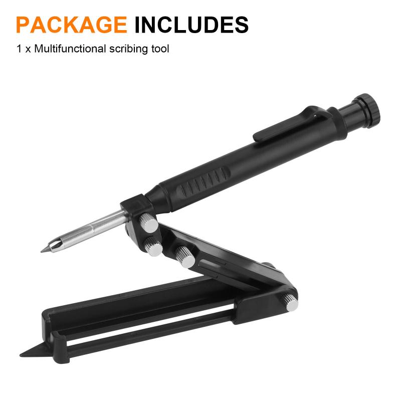 Scribing Pencil Tool Portable Lightweight Adjustable Clip Design Multifunctional Woodworking Profile