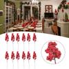 12PCS Christmas Red Berries Artificial Flowers Foam Berry Branches For DIY Xmas New Year Wreath Xmas Tree Decoration