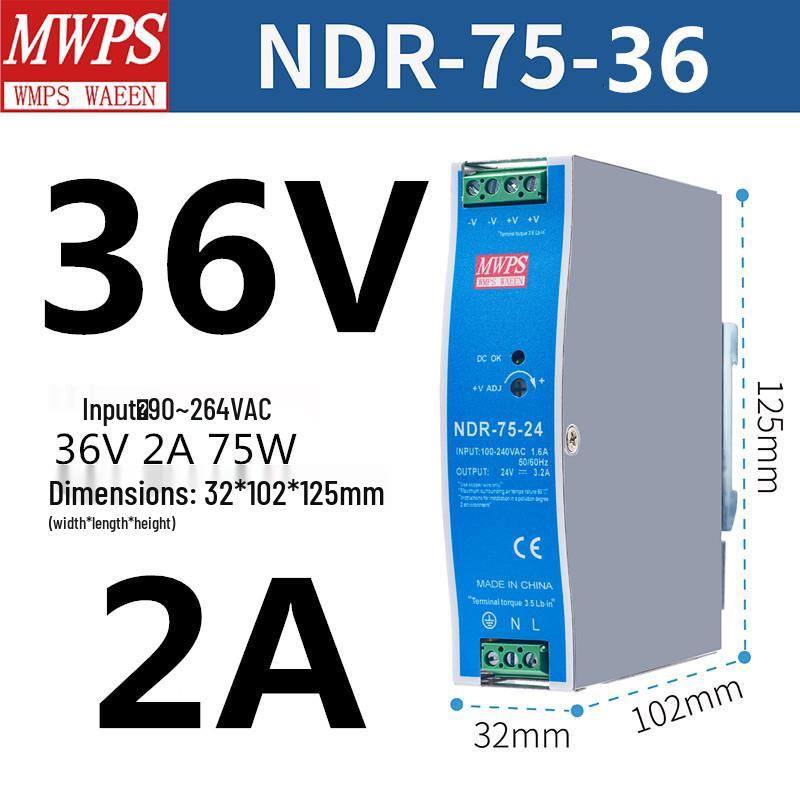 Блок питания для DIN-рейки NDR/EDR - от 75 Вт до 480 Вт, DC 12В, 24В, 36В, 48В