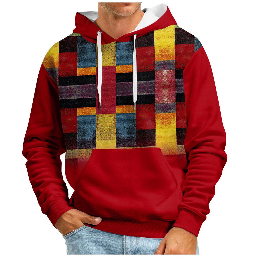 Модный свободный мужской и женский свитер с капюшоном с длинным рукавом и принтом