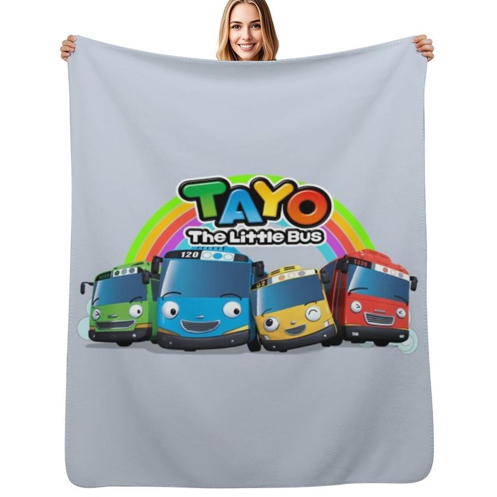 Tayo And Friends Throw Blanket Cozy Light Blanket for Travel Camping Picnic