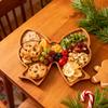 Wooden Snack Tray Bow Design Charcuterie Board Multi-Purpose Serving Platter for Candy Cookies Fruits Party Bar Party Supplies