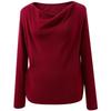 Sancai Plus Size Drape Neck Knit Pullover Sweater