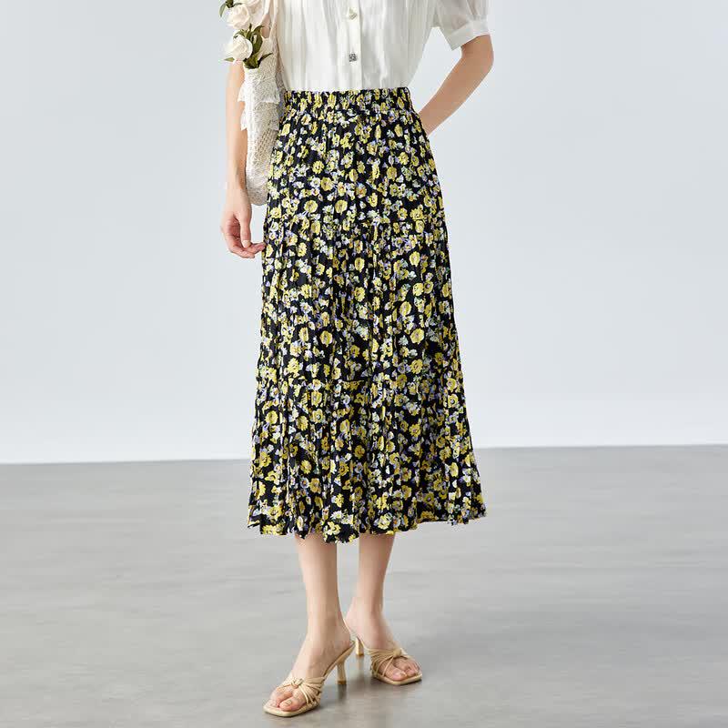 CARBAMMI Floral A-Line Midi Skirt