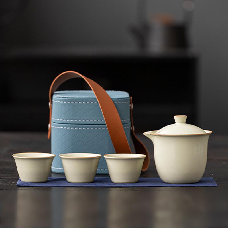 Портативный чайный набор Ru Kiln Kuaike Cup для путешествий, для улицы, с подарками
