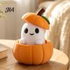 Creative Pumpkin Gift 3D Printed Ghost Ornament with Removable Figurine, Halloween Desktop Cute Figurine Decoration, Statue for Home Office