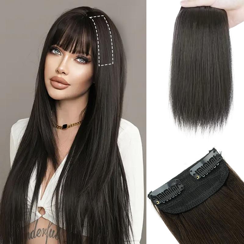 MISS WIG Синтетические короткие прямые накладки для волос, гладкие и пушистые, на клипсах, для женщин, для увеличения объема волос, аксессуары