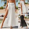 Bikini Cover Up Lace-up Sun Protection Breathable Summer Swimsuit Cover Up Long Skirt Beach Clothing