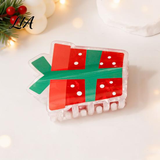 Winter Festive Hair Ornaments Claw Clip for Women, Cute Christmas Patterns Non-Slip Strong Hold Non Slip Grippers Shark Clip, Lightweight Decorative