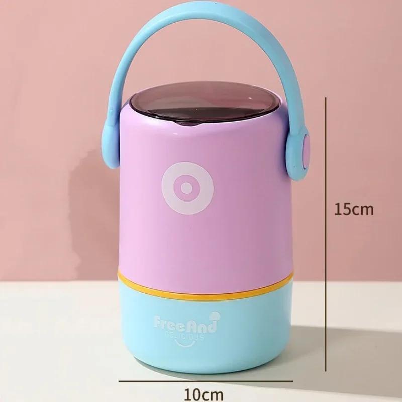 Портативный двухслойный ланч-бокс для детей, изолированный контейнер для бенто из нержавеющей стали 304 с ручкой, контейнеры для еды для офисных работников