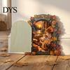 Fall Home Decor Accents Elf Wooden Door Halloween Decor, 2D Fairy Mouse Miniature Wall Rustic Autumn Shelf Hanging, Ornament for Home, Thanksgiving