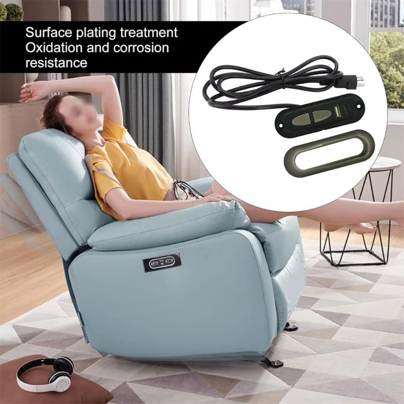 Выключатели для кресла с электроприводом и портом USB для зарядки Электрический диван-реклайнер 2-кнопочные 5-контактные ручные переключатели Просты в использовании