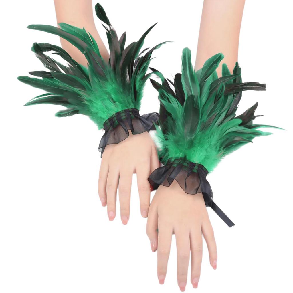 Ethnic Hand Cuffs Vintage 1920s Flapper Women Arm Covers Cosplay Costume Accessory Feathered Arm Sleeves Party Supply