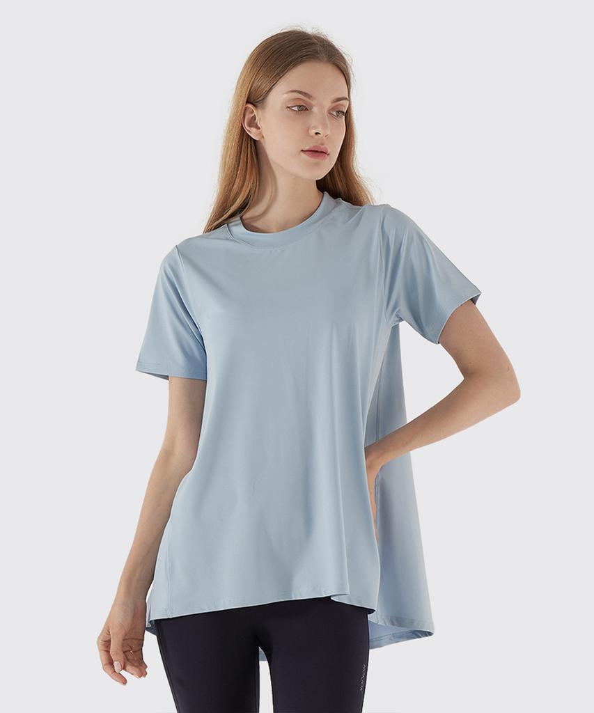 NOKJOK Frilly Loose Fit Short Sleeve T-Shirt Running Yoga Wear Pilates Wear (Type B)