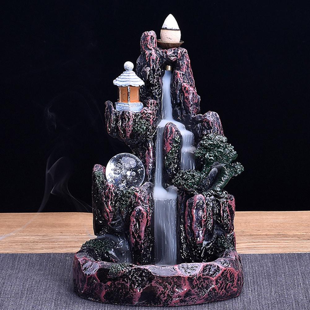 Искусственный горный дым из смолы, водопад, курильница с обратным потоком, держатель для курильницы