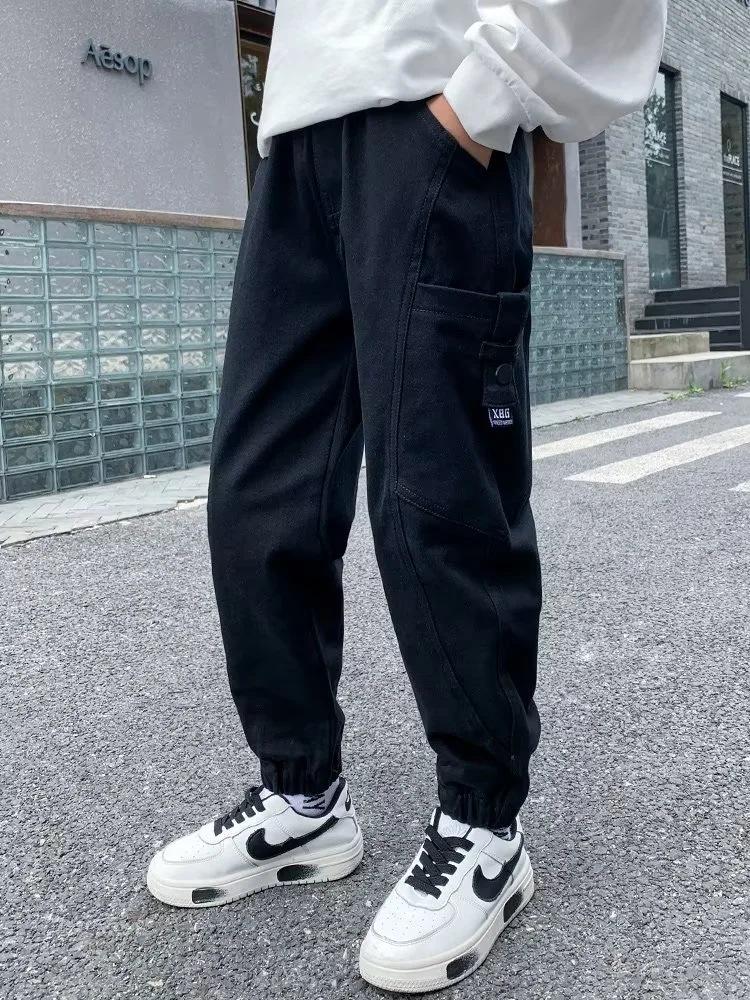 Повседневные комбинезоны для мальчиков весна/осень 2024 года — модные брюки больших размеров для детей