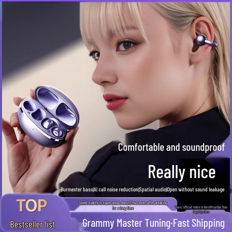 Premium GTS26 Wireless Ear-Clip Bluetooth Earphones for Huawei & Sony with High-Fidelity Noise Canceling