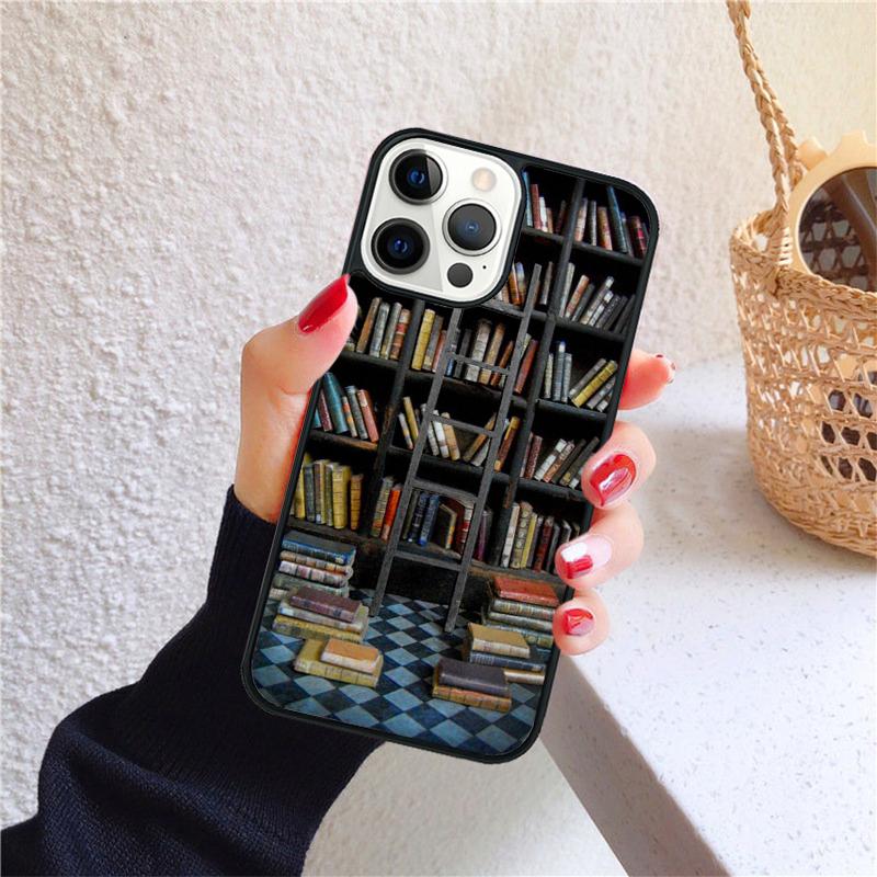 Винтажная Книжная Библиотека Полка для Книг Чехол для Телефона для iPhone 17 Air 16 15 14 12 13 PLUS 11 PRO MAX Чехол Fundas Оболочка